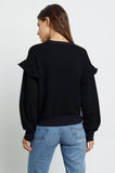 Rails Pauline Ruffled Sweatshirt in Black