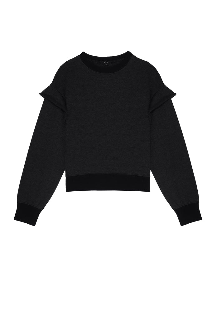 Rails Pauline Ruffled Sweatshirt in Black