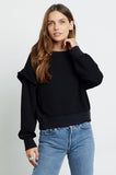 Rails Pauline Ruffled Sweatshirt in Black