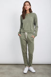 Rails Ramona Sweatshirt in Olive with Embroidered Ivory Stars