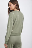 Rails Ramona Sweatshirt in Olive with Embroidered Ivory Stars