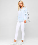 Rails Uli Lace-up Top in Block Stripe