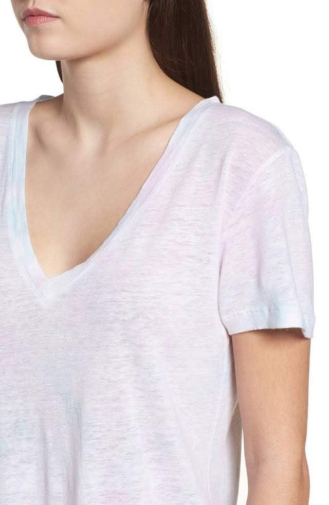 Rails Cara V-Neck Tee in Rainbow Tie Dye