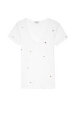Rails Cara White Tee with Embroidered Hearts
