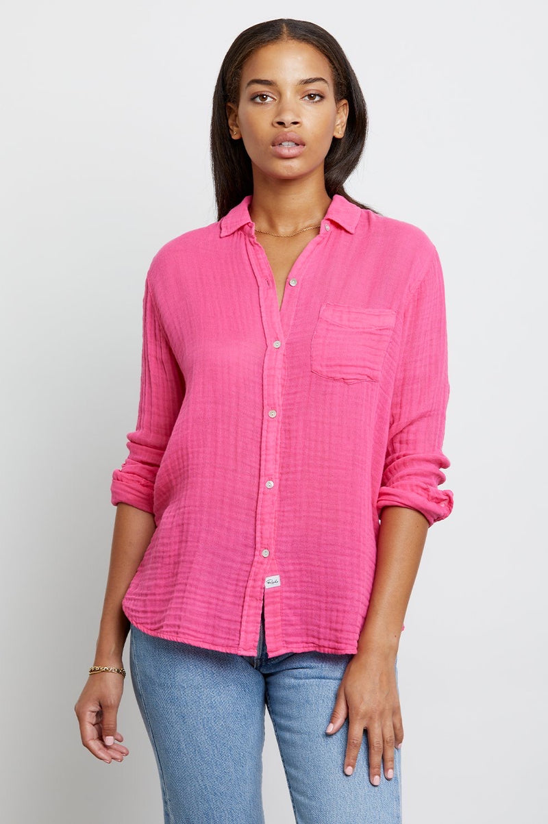 Rails Ellis Button-Down Top in Hibiscus