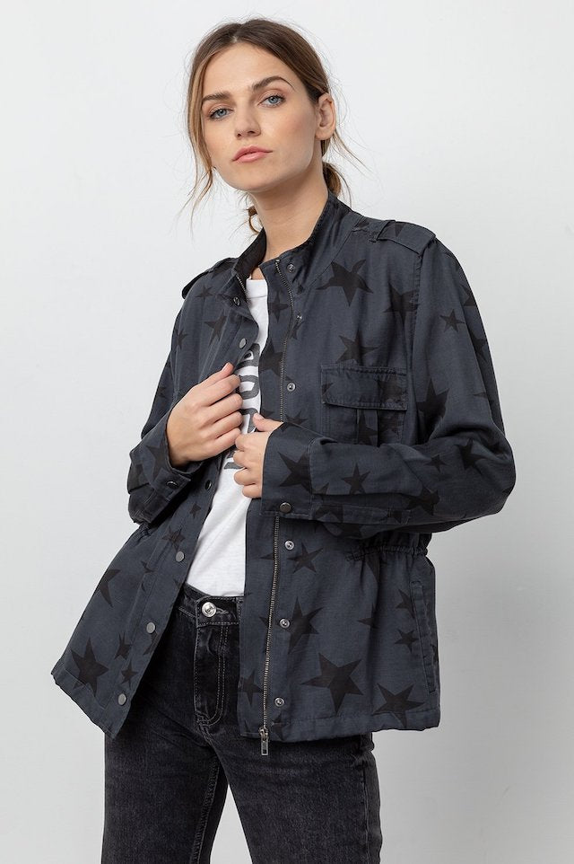 Rails Trey Jacket - Charcoal with Oversized Stars