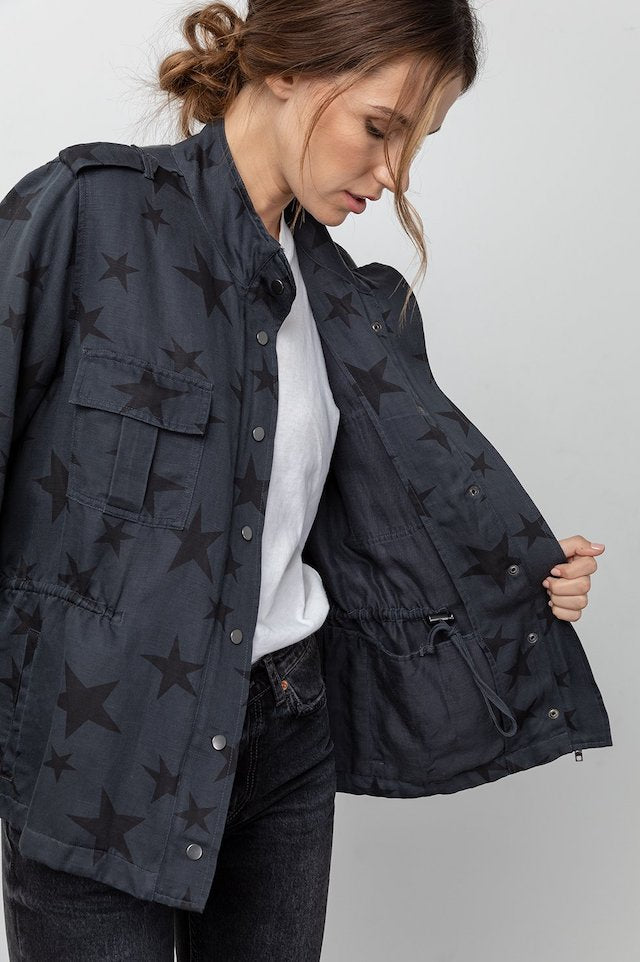 Rails Trey Jacket - Charcoal with Oversized Stars