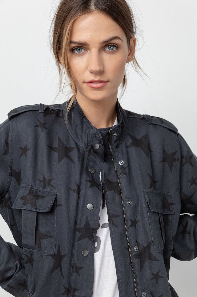Rails Trey Jacket - Charcoal with Oversized Stars