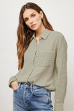 Rails Ellis Button-Down Blouse in Sage