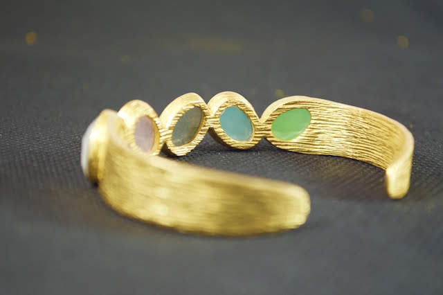Sonya Renee Gold and Gemstone Cuff