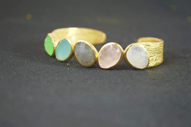 Sonya Renee Gold and Gemstone Cuff