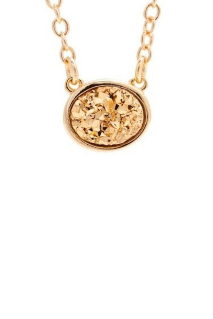 Sonya Renee Gold Oval Druzy Necklace