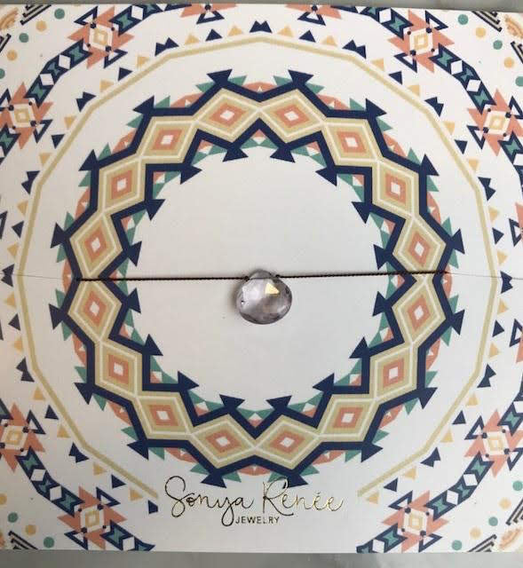 Sonya Renee Amy Grey Silk Cord & Pink Amethyst Necklace