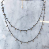 Sonya Renee Double Gun Metal & Moonstone Sabrina Necklace