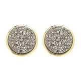 Sonya Renee 10mm Silver Drusy Stud Earrings