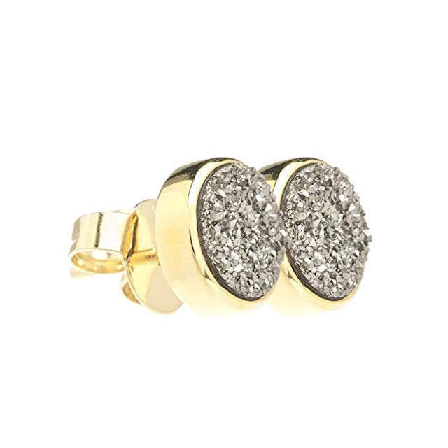 Sonya Renee 10mm Silver Drusy Stud Earrings