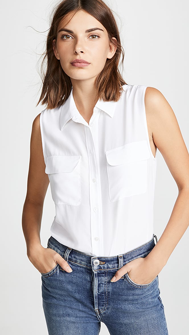 Equipment Sleeveless Slim Signature in Scarab