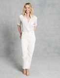 Frank & Eileen Barry Cotton Voile Button Down Shirt in White