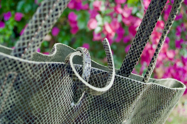 Jijou Capri Forest Green Snake Print Tote Bag