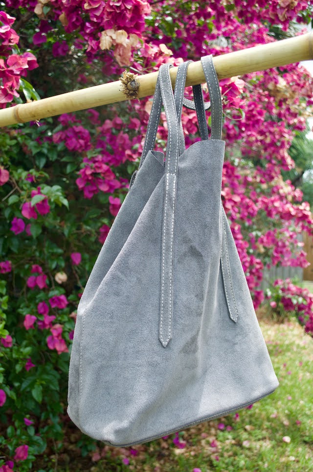 Jijou Capri Grey Sibilla Suede Handbag