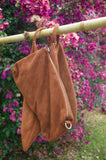 Jijou Capri Montreal Medio Suede Leather Tote Bag in Camel