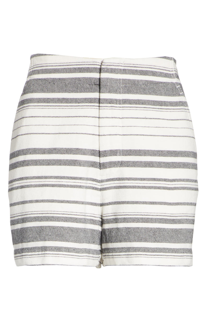 Joie Brusha Stripe Cotton Twill Shorts in Caviar