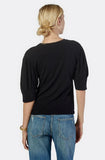 Joie Lydia Short Sleeve Cotton Top in Black Caviar