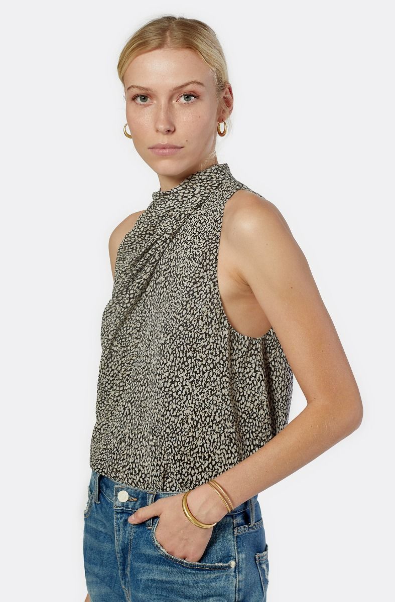 Joie Paul Sleeveless Silk Top in Caviar