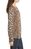 Joie Tariana Leopard-Print Blouse in Light Taupe