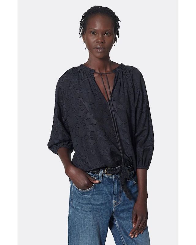 Joie Lexi Long Sleeve Blouse in Caviar