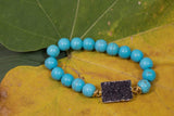 Mickey Lynn Ananda Turquoise & Dark Druzy Bracelet