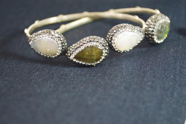 Native Gem Cassie Bangle in Raw Opal