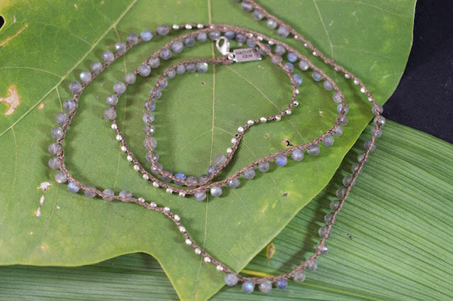Native Gem Labradorite Sterling Silver Wrap-Necklace