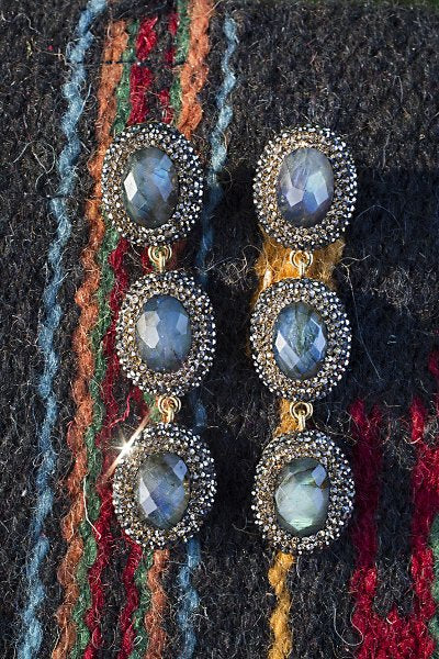 Native Gem Monaco Three-Tiered Labradorite Earrings