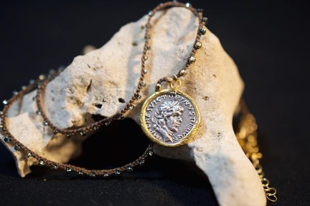 Native Gem Greek Fortuna Coin Necklace