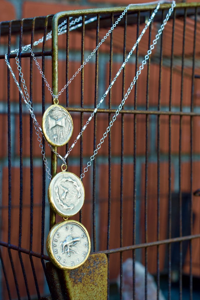 Native Gem Multi-Layer Greek Fortuna Coin Necklace