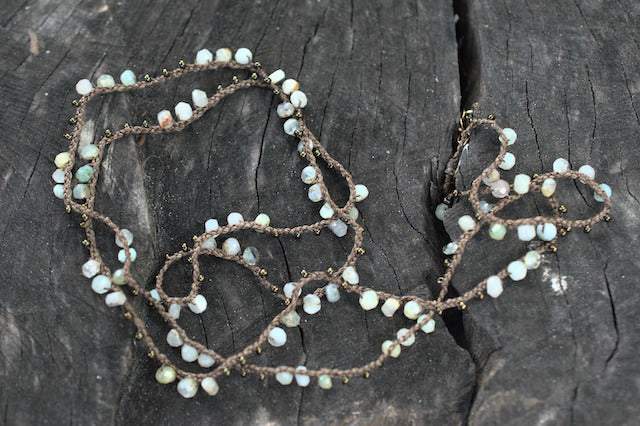 Native Gem Rainbow Moonstone Wrap/Necklace