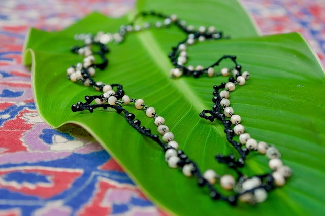 Native Gem Ritual Double Chain Necklace in Baltic