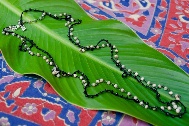 Native Gem Ritual Double Chain Necklace in Baltic