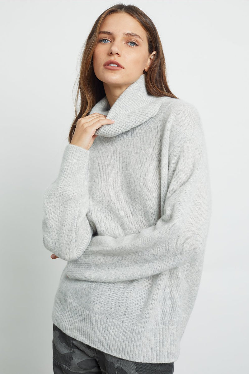 Rails Imogen Cashmere and Silk Sweater in Mist Grey