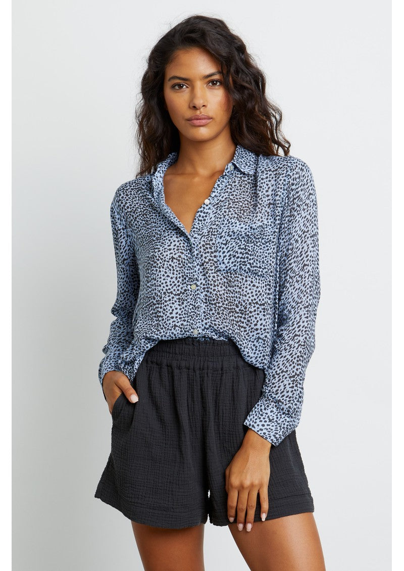 Rails Josephine Button Down Blouse in Blue Lynx