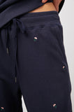 Rails Kingston Sweatpants in Navy with Embroidered Flower Buds
