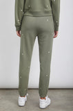 Rails Kingston Sweatpants in Olive with Embroidered Ivory Stars