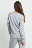 Rails Callahan Sweatshirt in Melange Grey with Black Hearts