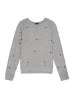 Rails Callahan Sweatshirt in Melange Grey with Black Hearts