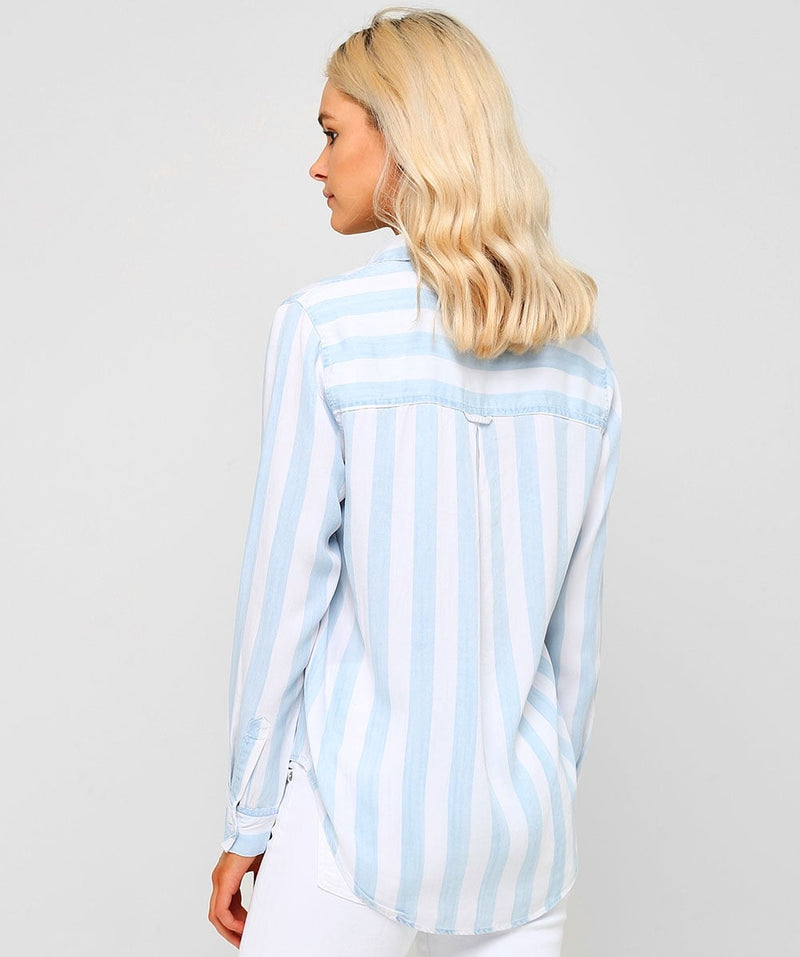 Rails Uli Lace-up Top in Block Stripe