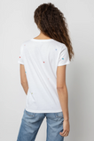Rails Cara White Tee with Embroidered Hearts