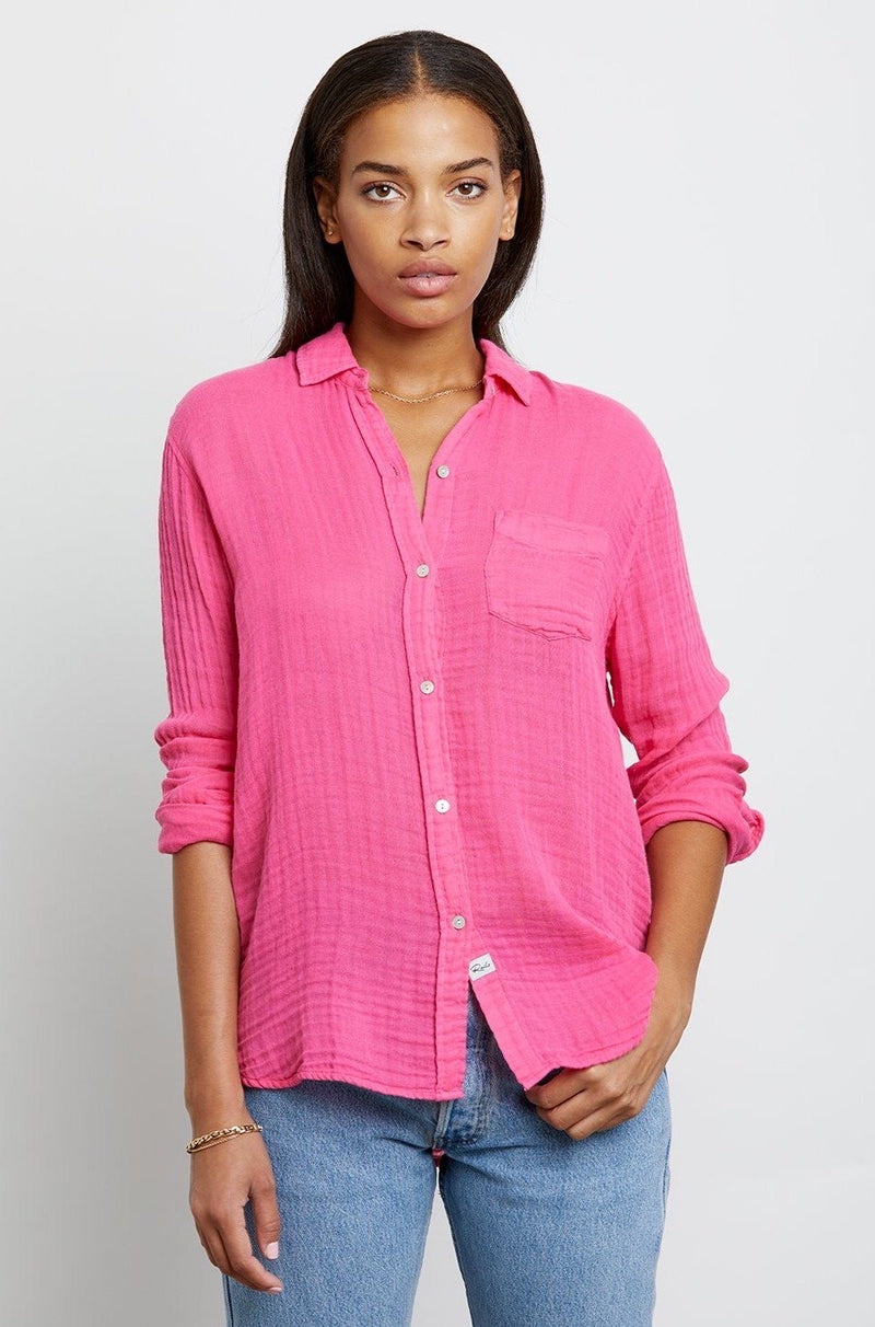 Rails Ellis Button-Down Top in Hibiscus