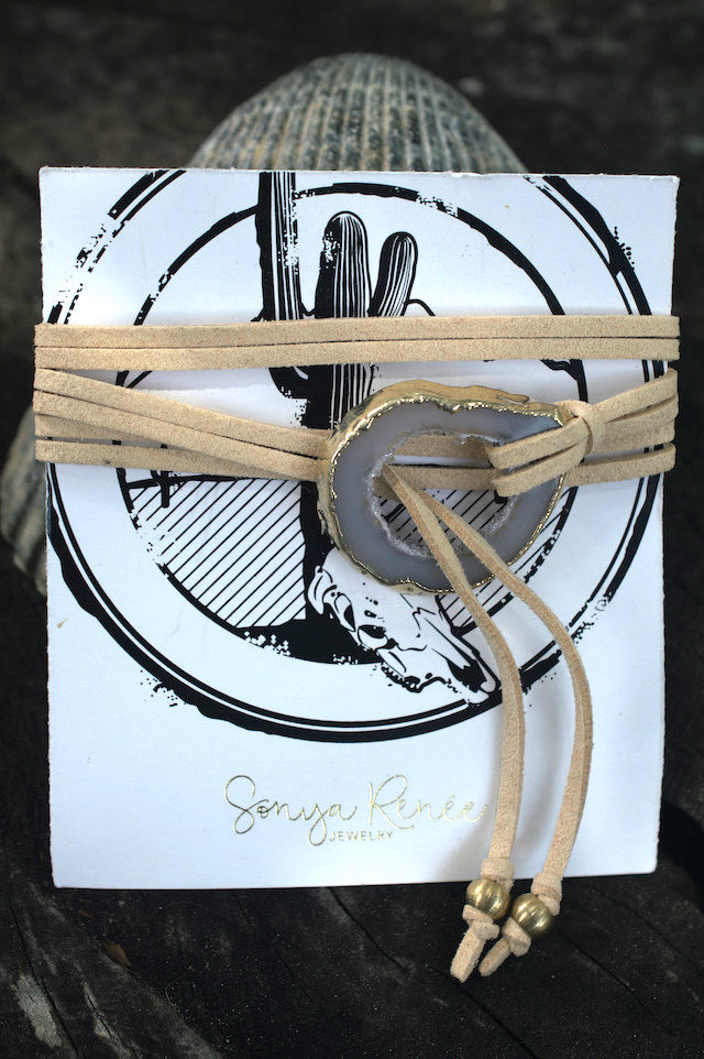 Sonya Renee Agate Geode Wrap Bracelet/Necklace