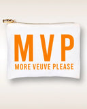 TOSS Designs “MVP” More Veuve Please Flat Zip Cosmetic Bag
